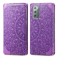Coque Portefeuille Motif Fantaisie Livre Cuir Etui Clapet S01D pour Samsung Galaxy Note 20 5G Violet