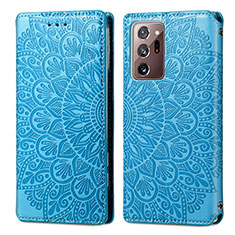 Coque Portefeuille Motif Fantaisie Livre Cuir Etui Clapet S01D pour Samsung Galaxy Note 20 Ultra 5G Bleu