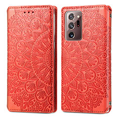Coque Portefeuille Motif Fantaisie Livre Cuir Etui Clapet S01D pour Samsung Galaxy Note 20 Ultra 5G Rouge