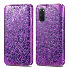 Coque Portefeuille Motif Fantaisie Livre Cuir Etui Clapet S01D pour Samsung Galaxy S20 5G Violet