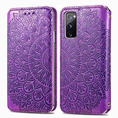 Coque Portefeuille Motif Fantaisie Livre Cuir Etui Clapet S01D pour Samsung Galaxy S20 FE 4G Violet