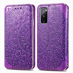 Coque Portefeuille Motif Fantaisie Livre Cuir Etui Clapet S01D pour Samsung Galaxy S20 FE 5G Violet