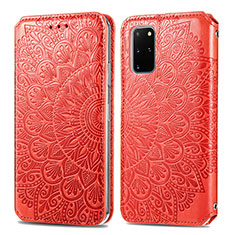 Coque Portefeuille Motif Fantaisie Livre Cuir Etui Clapet S01D pour Samsung Galaxy S20 Plus 5G Rouge