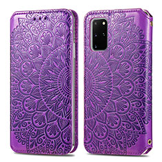 Coque Portefeuille Motif Fantaisie Livre Cuir Etui Clapet S01D pour Samsung Galaxy S20 Plus 5G Violet