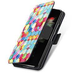 Coque Portefeuille Motif Fantaisie Livre Cuir Etui Clapet S02D pour Samsung Galaxy Z Fold3 5G Mixte