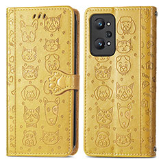 Coque Portefeuille Motif Fantaisie Livre Cuir Etui Clapet S03D pour Realme GT Neo 3T 5G Jaune