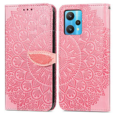 Coque Portefeuille Motif Fantaisie Livre Cuir Etui Clapet S04D pour Realme 9 5G Or Rose