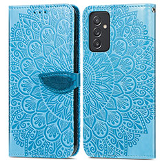 Coque Portefeuille Motif Fantaisie Livre Cuir Etui Clapet S04D pour Samsung Galaxy A05s Bleu