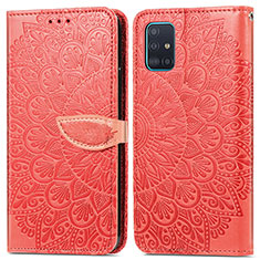 Coque Portefeuille Motif Fantaisie Livre Cuir Etui Clapet S04D pour Samsung Galaxy A71 4G A715 Rouge