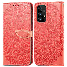 Coque Portefeuille Motif Fantaisie Livre Cuir Etui Clapet S04D pour Samsung Galaxy A72 5G Rouge