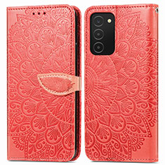 Coque Portefeuille Motif Fantaisie Livre Cuir Etui Clapet S04D pour Samsung Galaxy M02s Rouge