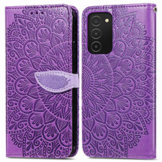Coque Portefeuille Motif Fantaisie Livre Cuir Etui Clapet S04D pour Samsung Galaxy M02s Violet
