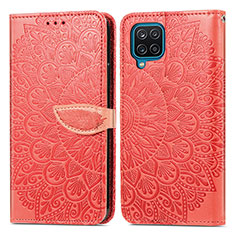 Coque Portefeuille Motif Fantaisie Livre Cuir Etui Clapet S04D pour Samsung Galaxy M12 Rouge