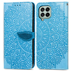 Coque Portefeuille Motif Fantaisie Livre Cuir Etui Clapet S04D pour Samsung Galaxy M53 5G Bleu