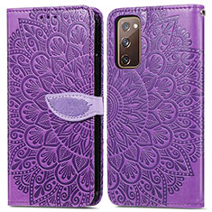 Coque Portefeuille Motif Fantaisie Livre Cuir Etui Clapet S04D pour Samsung Galaxy S20 FE (2022) 5G Violet