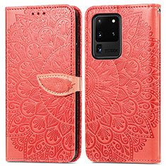 Coque Portefeuille Motif Fantaisie Livre Cuir Etui Clapet S04D pour Samsung Galaxy S20 Ultra 5G Rouge