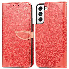 Coque Portefeuille Motif Fantaisie Livre Cuir Etui Clapet S04D pour Samsung Galaxy S21 5G Rouge