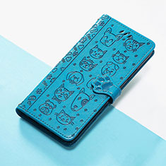 Coque Portefeuille Motif Fantaisie Livre Cuir Etui Clapet S05D pour Huawei P50 Pro Bleu