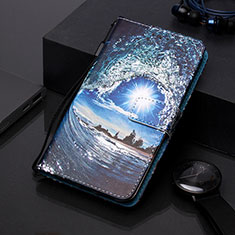 Coque Portefeuille Motif Fantaisie Livre Cuir Etui Clapet Y01B pour Samsung Galaxy A20e Bleu Royal