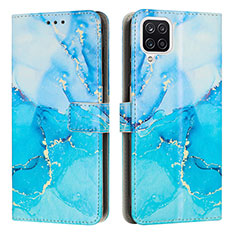 Coque Portefeuille Motif Fantaisie Livre Cuir Etui Clapet Y01X pour Samsung Galaxy A12 Nacho Bleu