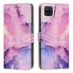 Coque Portefeuille Motif Fantaisie Livre Cuir Etui Clapet Y01X pour Samsung Galaxy A12 Nacho Violet