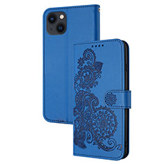 Coque Portefeuille Motif Fantaisie Livre Cuir Etui Clapet Y02X pour Apple iPhone 14 Bleu