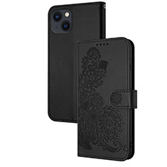 Coque Portefeuille Motif Fantaisie Livre Cuir Etui Clapet Y02X pour Apple iPhone 14 Noir