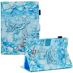 Coque Portefeuille Motif Fantaisie Livre Cuir Etui Clapet Y03B pour Apple iPad 10.2 (2019) Bleu Clair