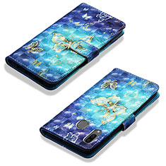 Coque Portefeuille Motif Fantaisie Livre Cuir Etui Clapet Y03B pour Samsung Galaxy A20 Bleu Ciel