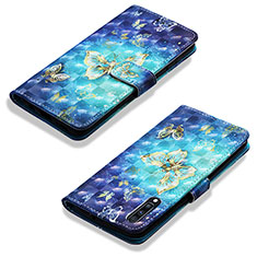 Coque Portefeuille Motif Fantaisie Livre Cuir Etui Clapet Y03B pour Samsung Galaxy A70 Bleu Ciel