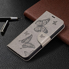 Coque Portefeuille Papillon Livre Cuir Etui Clapet B01F pour Huawei Honor X7a Gris