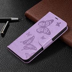 Coque Portefeuille Papillon Livre Cuir Etui Clapet B01F pour Huawei Honor X7a Violet Clair