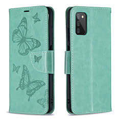 Coque Portefeuille Papillon Livre Cuir Etui Clapet B01F pour Samsung Galaxy A03s Vert