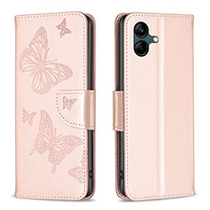 Coque Portefeuille Papillon Livre Cuir Etui Clapet B01F pour Samsung Galaxy A04 4G Or Rose