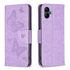 Coque Portefeuille Papillon Livre Cuir Etui Clapet B01F pour Samsung Galaxy A04 4G Violet Clair