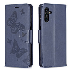 Coque Portefeuille Papillon Livre Cuir Etui Clapet B01F pour Samsung Galaxy A04s Bleu