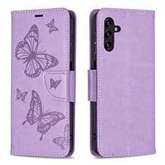 Coque Portefeuille Papillon Livre Cuir Etui Clapet B01F pour Samsung Galaxy A04s Violet Clair
