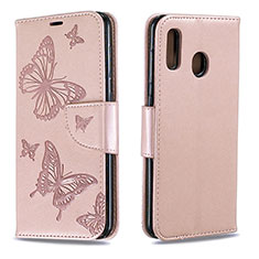 Coque Portefeuille Papillon Livre Cuir Etui Clapet B01F pour Samsung Galaxy A20 Vert