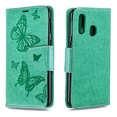 Coque Portefeuille Papillon Livre Cuir Etui Clapet B01F pour Samsung Galaxy A40 Or Rose