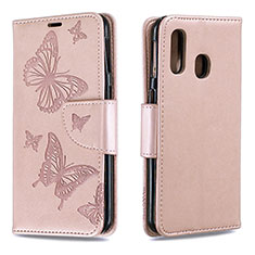 Coque Portefeuille Papillon Livre Cuir Etui Clapet B01F pour Samsung Galaxy A40 Vert