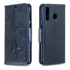 Coque Portefeuille Papillon Livre Cuir Etui Clapet B01F pour Samsung Galaxy A40s Bleu