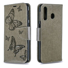 Coque Portefeuille Papillon Livre Cuir Etui Clapet B01F pour Samsung Galaxy A40s Gris