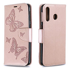 Coque Portefeuille Papillon Livre Cuir Etui Clapet B01F pour Samsung Galaxy A40s Or Rose