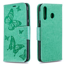 Coque Portefeuille Papillon Livre Cuir Etui Clapet B01F pour Samsung Galaxy A40s Vert