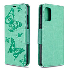 Coque Portefeuille Papillon Livre Cuir Etui Clapet B01F pour Samsung Galaxy A41 Vert