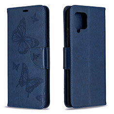 Coque Portefeuille Papillon Livre Cuir Etui Clapet B01F pour Samsung Galaxy A42 5G Bleu