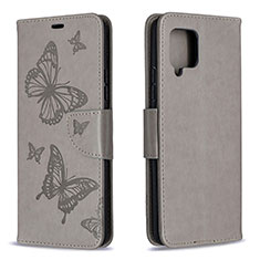 Coque Portefeuille Papillon Livre Cuir Etui Clapet B01F pour Samsung Galaxy A42 5G Gris
