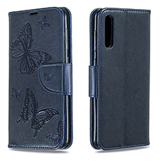 Coque Portefeuille Papillon Livre Cuir Etui Clapet B01F pour Samsung Galaxy A50 Bleu