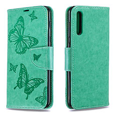 Coque Portefeuille Papillon Livre Cuir Etui Clapet B01F pour Samsung Galaxy A50S Vert
