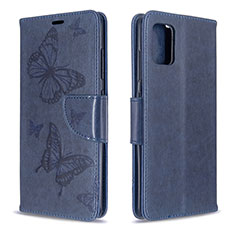 Coque Portefeuille Papillon Livre Cuir Etui Clapet B01F pour Samsung Galaxy A51 4G Bleu